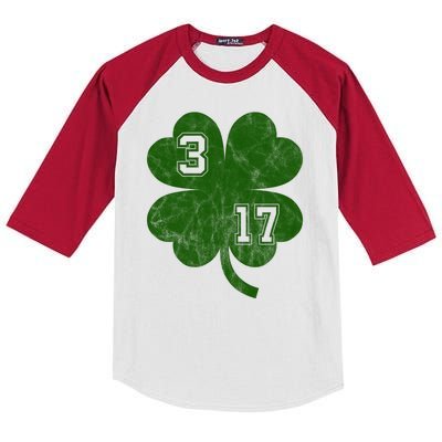 Vintage 317 Irish Clover Kids Colorblock Raglan Jersey