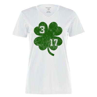 Vintage 317 Irish Clover Women's Momentum V-Neck T-Shirt