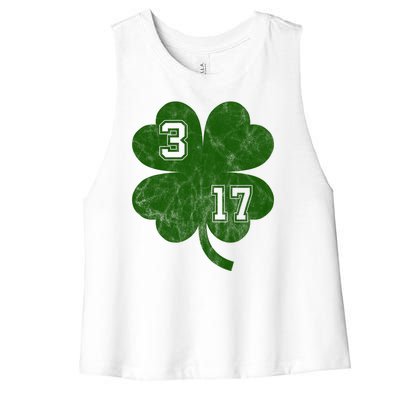 Vintage 317 Irish Clover Women's Racerback Cropped Tank