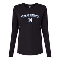 Valenzuela 34 Los Angeles Fernandomania Legend Womens Cotton Relaxed Long Sleeve T-Shirt