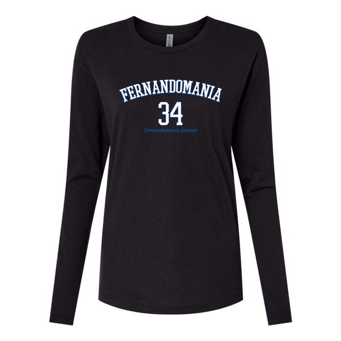 Valenzuela 34 Los Angeles Fernandomania Legend Womens Cotton Relaxed Long Sleeve T-Shirt