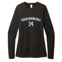 Valenzuela 34 Los Angeles Fernandomania Legend Womens CVC Long Sleeve Shirt