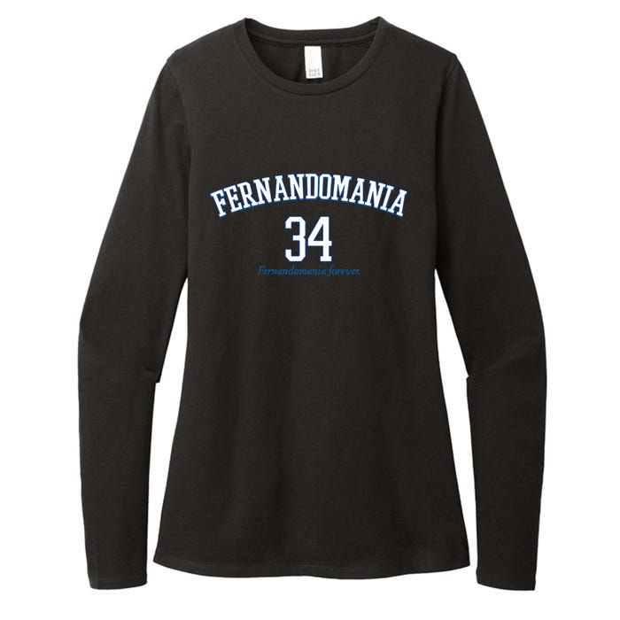 Valenzuela 34 Los Angeles Fernandomania Legend Womens CVC Long Sleeve Shirt