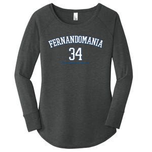 Valenzuela 34 Los Angeles Fernandomania Legend Women's Perfect Tri Tunic Long Sleeve Shirt