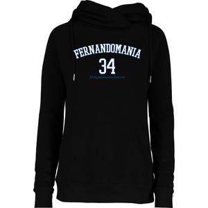 Valenzuela 34 Los Angeles Fernandomania Legend Womens Funnel Neck Pullover Hood