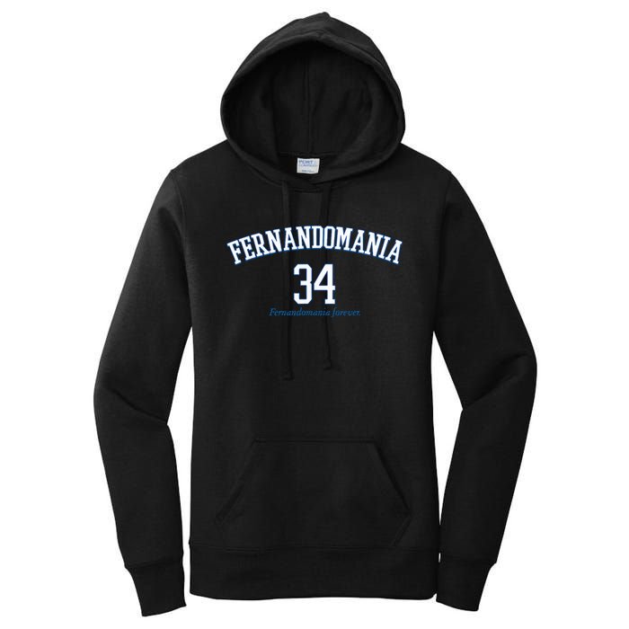 Valenzuela 34 Los Angeles Fernandomania Legend Women's Pullover Hoodie