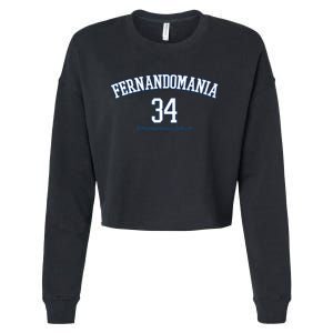 Valenzuela 34 Los Angeles Fernandomania Legend Cropped Pullover Crew