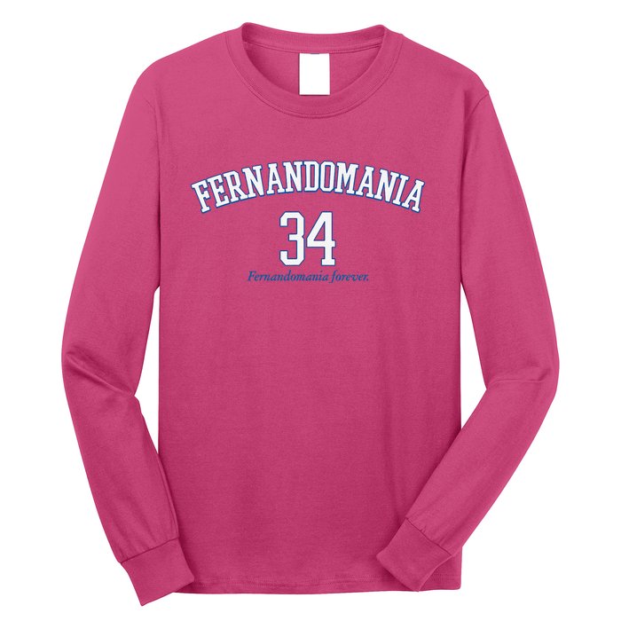 Valenzuela 34 Los Angeles Fernandomania Legend Long Sleeve Shirt