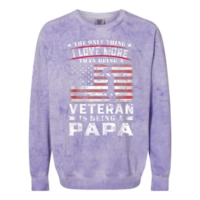 Veteran 365 Papa Veteran Fathers Day Gift Colorblast Crewneck Sweatshirt