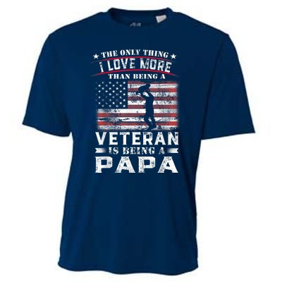 Veteran 365 Papa Veteran Fathers Day Gift Cooling Performance Crew T-Shirt