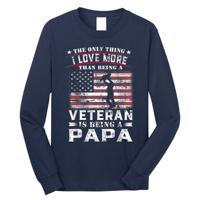 Veteran 365 Papa Veteran Fathers Day Gift Long Sleeve Shirt