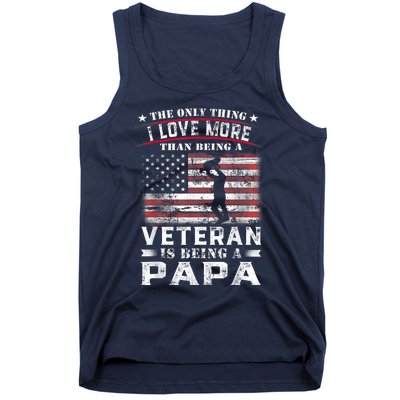 Veteran 365 Papa Veteran Fathers Day Gift Tank Top