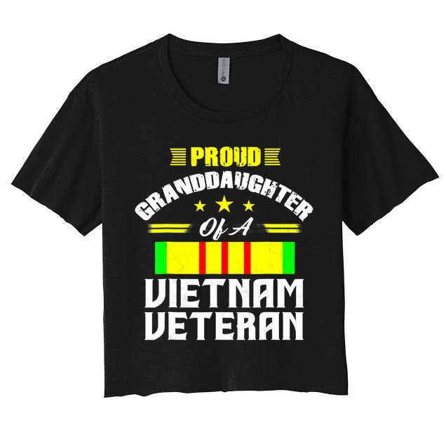 Veteran 365 Proud Granddaughter Of A Vietnam Veteran Crop Top
