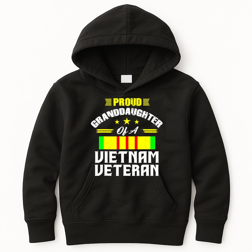 Veteran 365 Proud Granddaughter Of A Vietnam Veteran Kids Hoodie