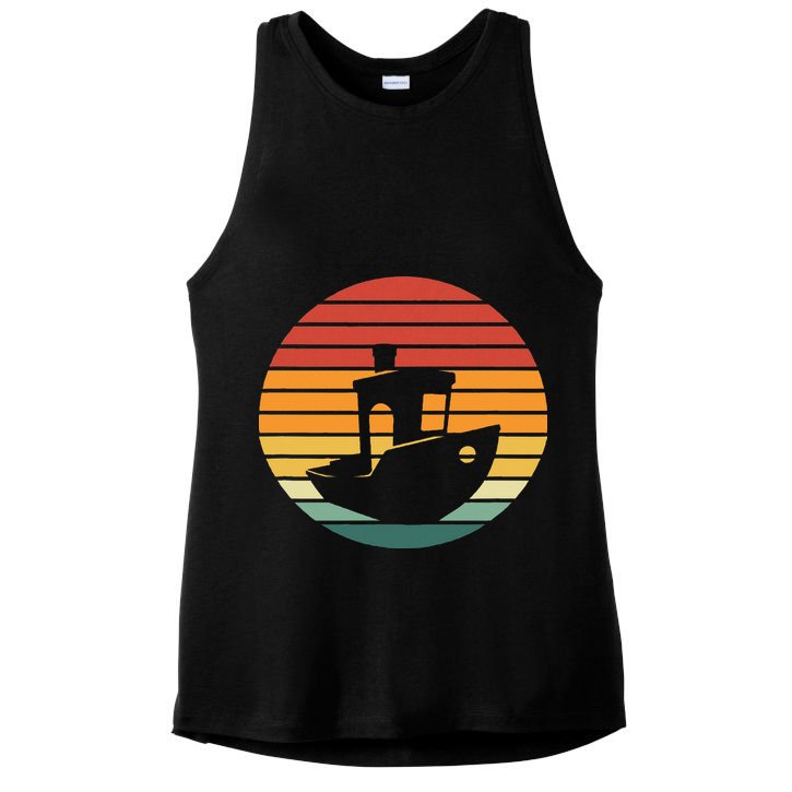 Vintage 3d Printing Benchy Sunset For 3d Printer Maker Ladies PosiCharge Tri-Blend Wicking Tank
