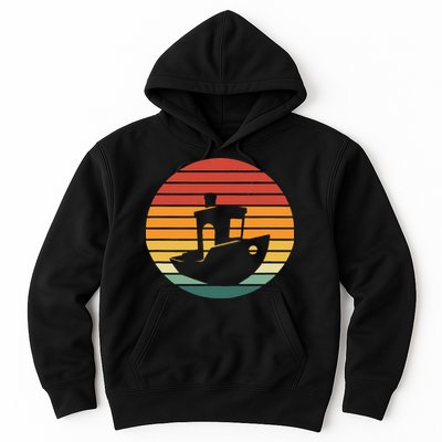 Vintage 3d Printing Benchy Sunset For 3d Printer Maker Hoodie