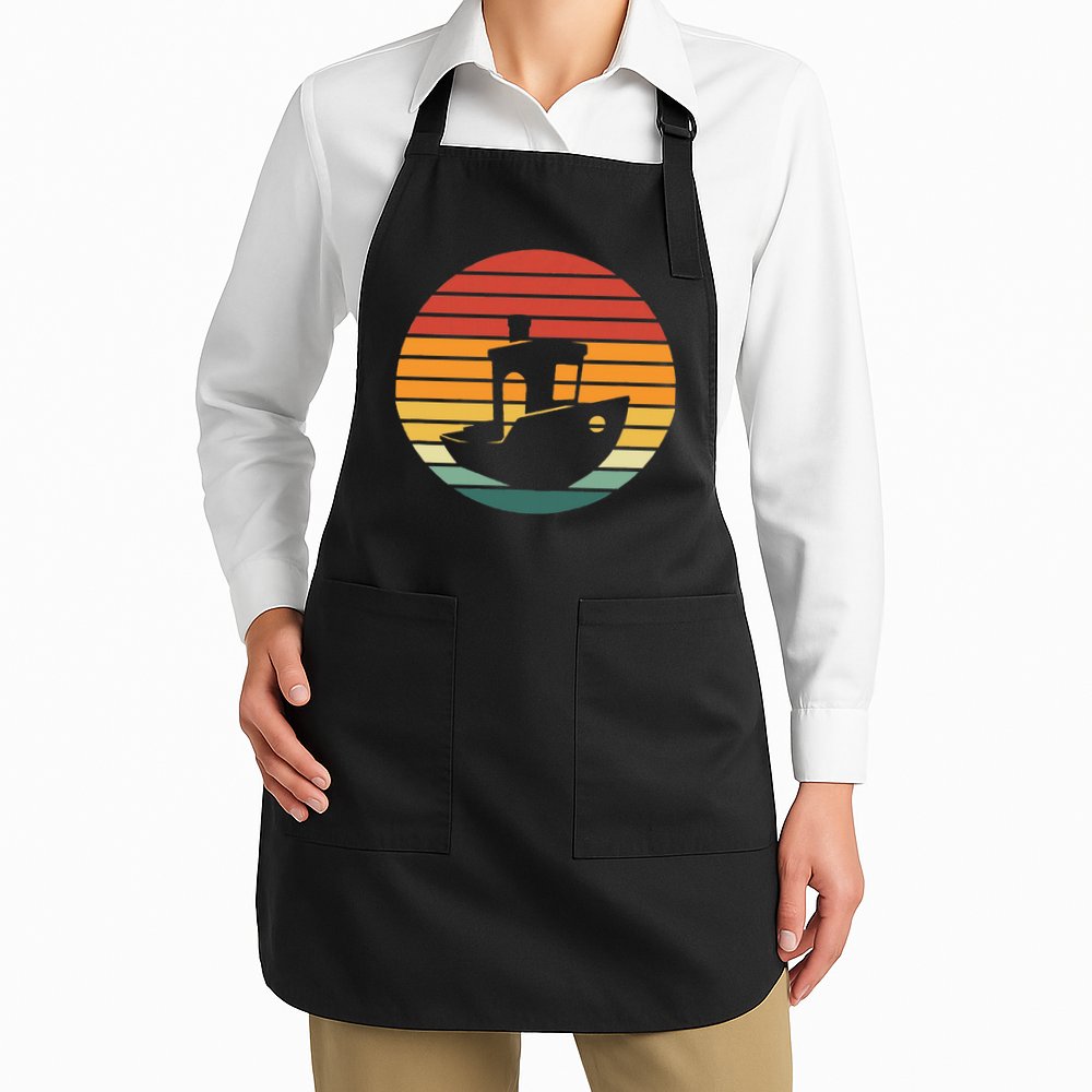 Vintage 3d Printing Benchy Sunset For 3d Printer Maker Apron