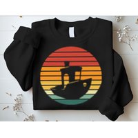 Vintage 3d Printing Benchy Sunset For 3d Printer Maker Sweatshirt