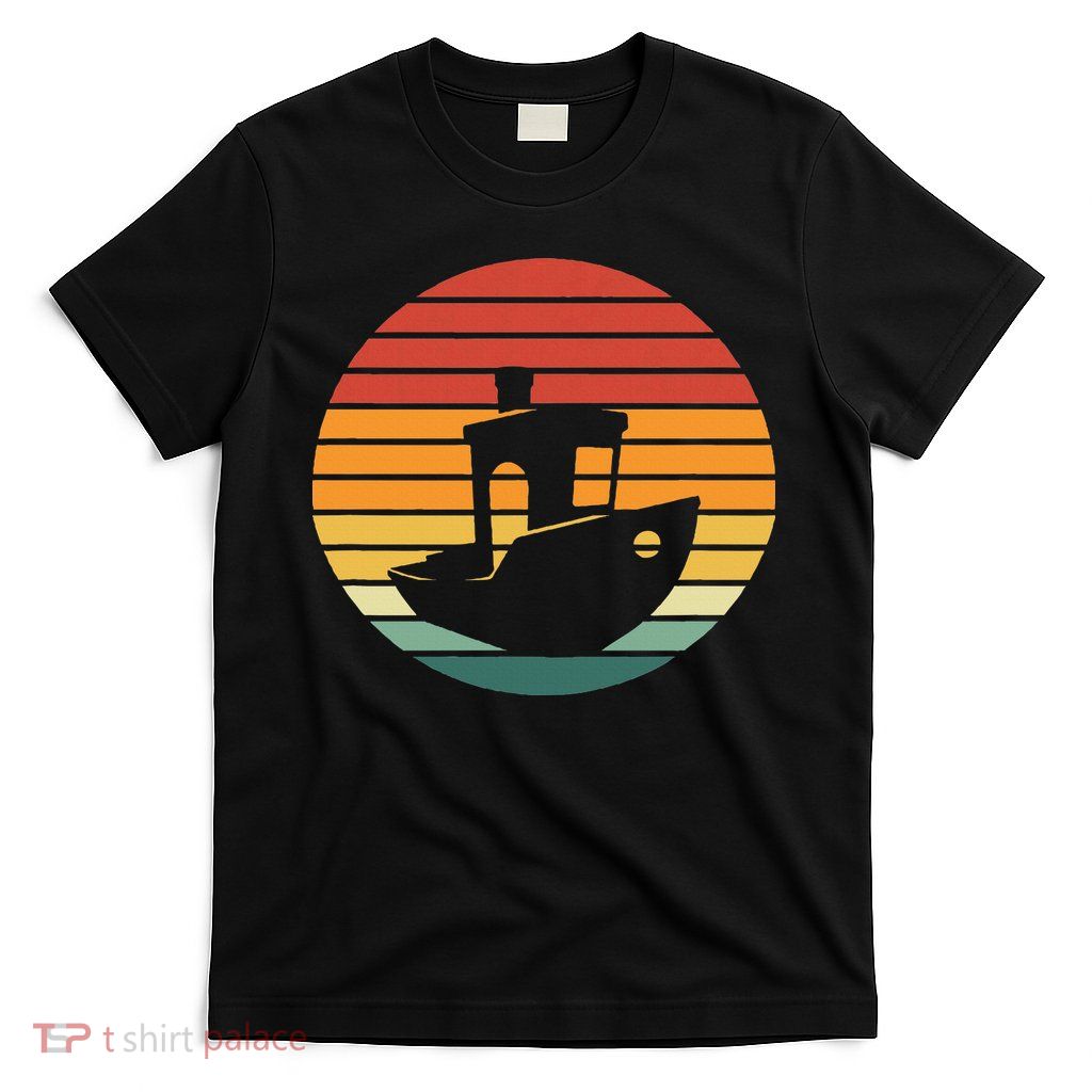 Vintage 3d Printing Benchy Sunset For 3d Printer Maker T-Shirt