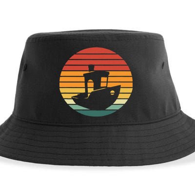 Vintage 3d Printing Benchy Sunset For 3d Printer Maker Sustainable Bucket Hat