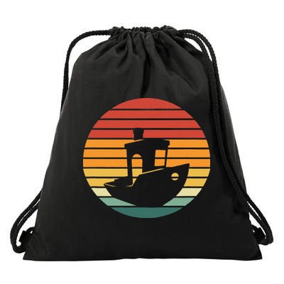Vintage 3d Printing Benchy Sunset For 3d Printer Maker Drawstring Bag