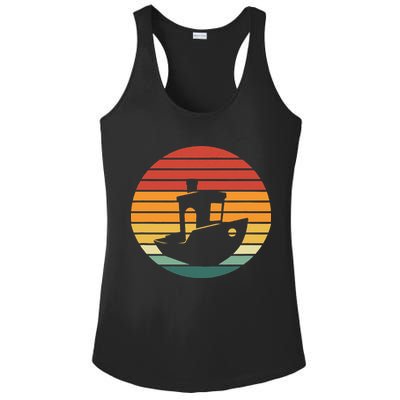 Vintage 3d Printing Benchy Sunset For 3d Printer Maker Ladies PosiCharge Competitor Racerback Tank
