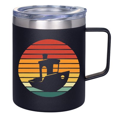 Vintage 3d Printing Benchy Sunset For 3d Printer Maker 12oz Stainless Steel Coffee Mug