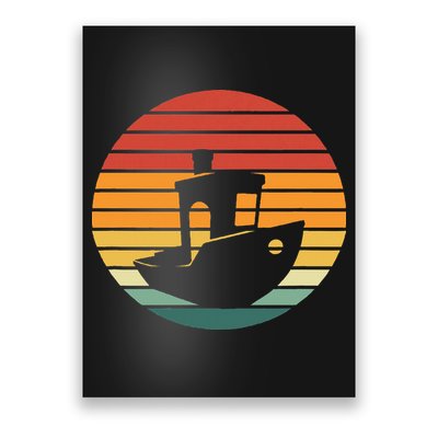 Vintage 3d Printing Benchy Sunset For 3d Printer Maker Poster