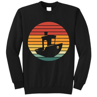 Vintage 3d Printing Benchy Sunset For 3d Printer Maker Tall Sweatshirt