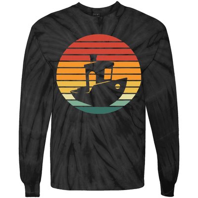 Vintage 3d Printing Benchy Sunset For 3d Printer Maker Tie-Dye Long Sleeve Shirt