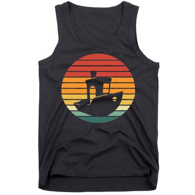 Vintage 3d Printing Benchy Sunset For 3d Printer Maker Tank Top