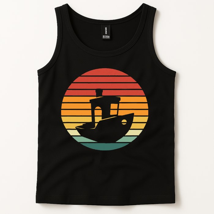 Vintage 3d Printing Benchy Sunset For 3d Printer Maker Tank Top