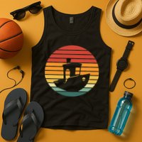 Vintage 3d Printing Benchy Sunset For 3d Printer Maker Tank Top