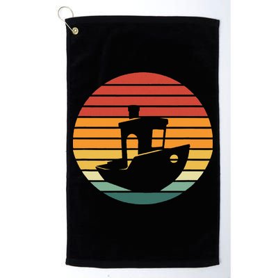 Vintage 3d Printing Benchy Sunset For 3d Printer Maker Golf Towel