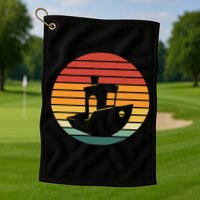 Vintage 3d Printing Benchy Sunset For 3d Printer Maker Golf Towel