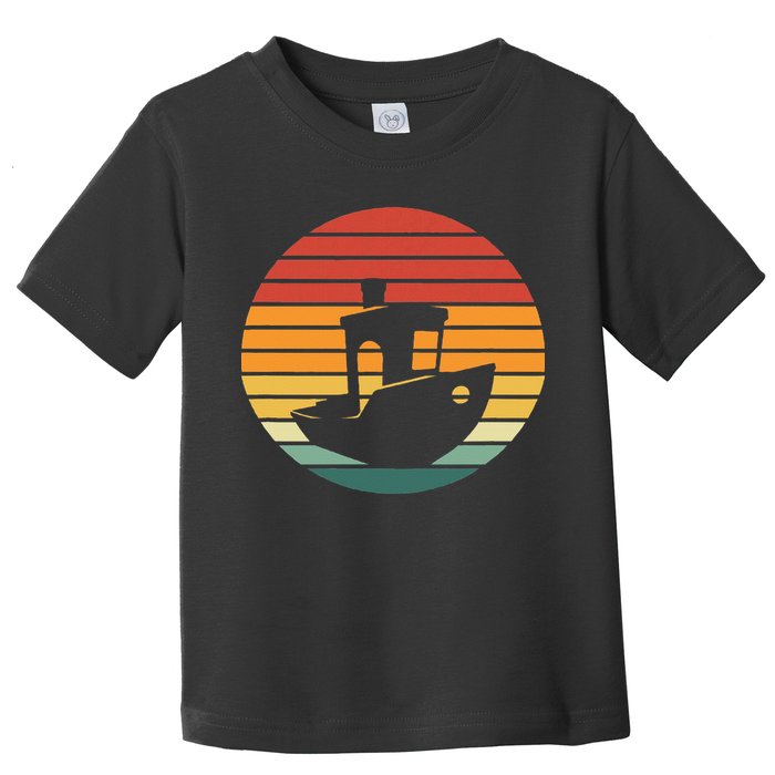 Vintage 3d Printing Benchy Sunset For 3d Printer Maker Toddler T-Shirt