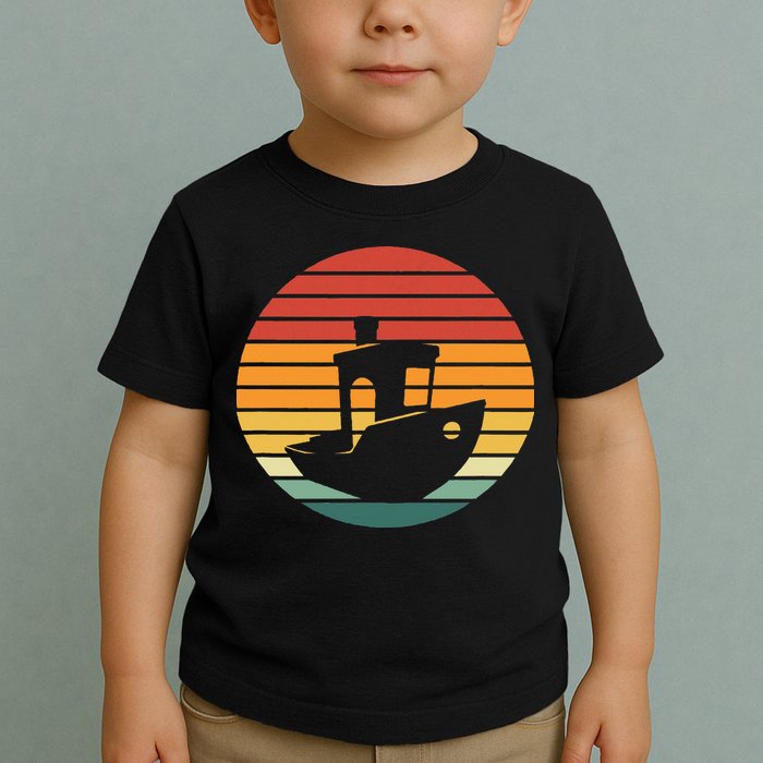 Vintage 3d Printing Benchy Sunset For 3d Printer Maker Toddler T-Shirt