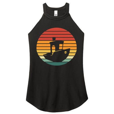 Vintage 3d Printing Benchy Sunset For 3d Printer Maker Women's Perfect Tri Rocker Tank