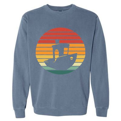 Vintage 3d Printing Benchy Sunset For 3d Printer Maker Garment-Dyed Sweatshirt