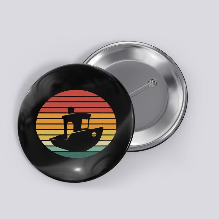 Vintage 3d Printing Benchy Sunset For 3d Printer Maker Button