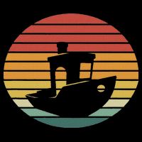 Vintage 3d Printing Benchy Sunset For 3d Printer Maker Button