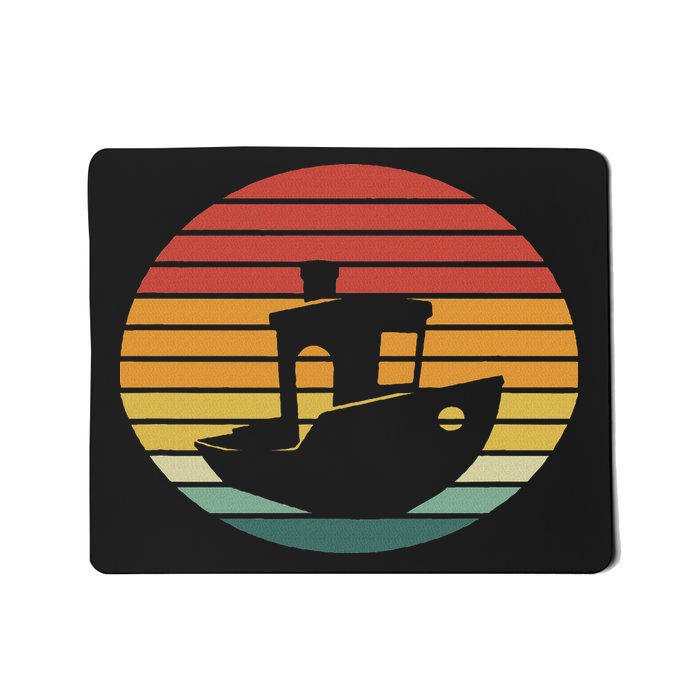 Vintage 3d Printing Benchy Sunset For 3d Printer Maker Mousepad