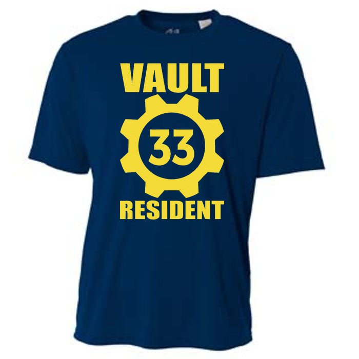 Vault 33 Resident Funny Yellow Blue Cooling Performance Crew T-Shirt