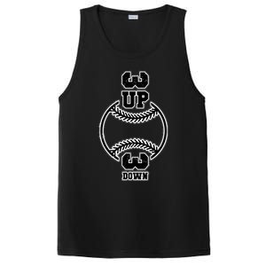 Vertical 3 Up 3 Down Baseball Graphic Tee Mom Dad Top Gift PosiCharge Competitor Tank