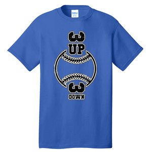 Vertical 3 Up 3 Down Baseball Graphic Tee Mom Dad Top Gift Tall T-Shirt