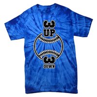 Vertical 3 Up 3 Down Baseball Graphic Tee Mom Dad Top Gift Tie-Dye T-Shirt