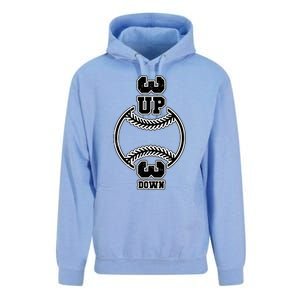 Vertical 3 Up 3 Down Baseball Graphic Tee Mom Dad Top Gift Unisex Surf Hoodie