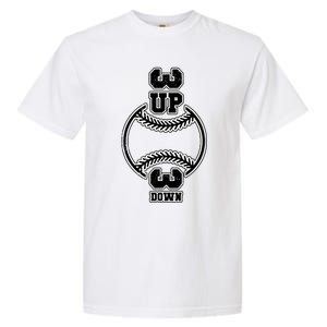 Vertical 3 Up 3 Down Baseball Graphic Tee Mom Dad Top Gift Garment-Dyed Heavyweight T-Shirt