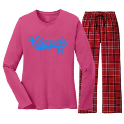 Valenzuela 34 Women's Long Sleeve Flannel Pajama Set 