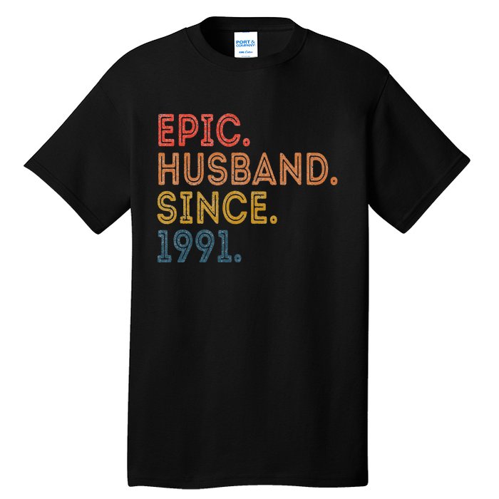 Vintage 32-Year Wedding Anniversary Epic Husband Since 1991 Tall T-Shirt